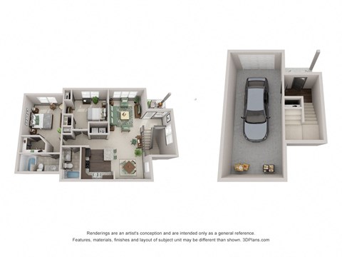 B5 Floor Plan with 1,141 Sq. Ft. at Streets of Greenbrier, Chesapeake, 23320